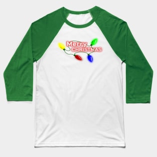 Merry Christmas Lights Baseball T-Shirt